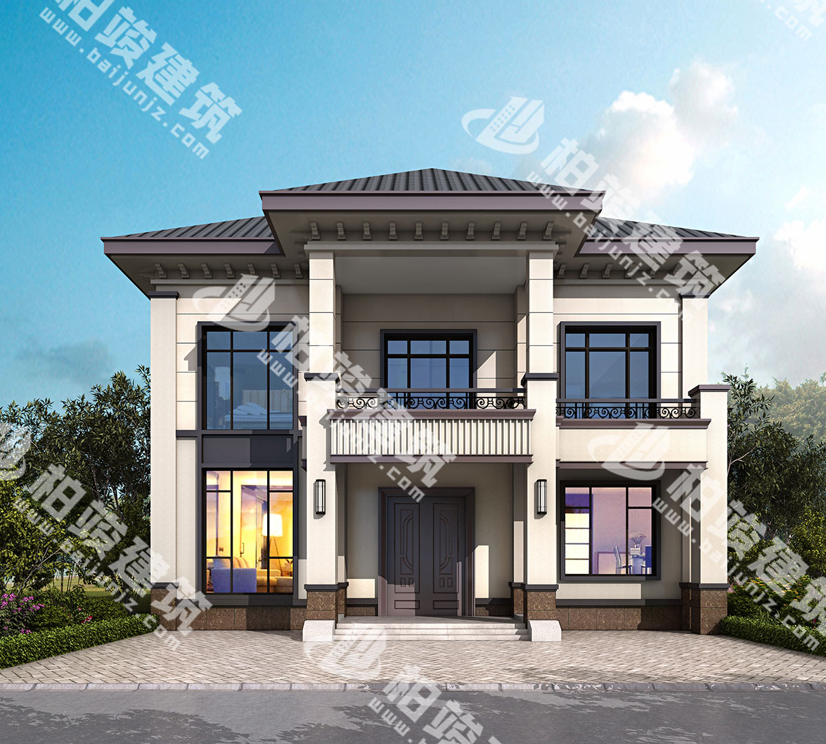 造價26萬，帶柴火房的二層簡歐風農(nóng)村自建房設(shè)計圖