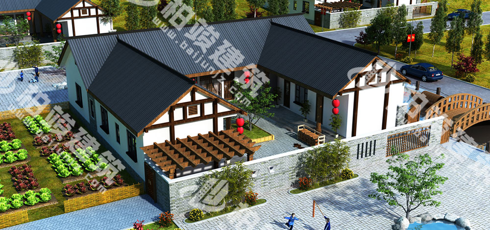 農(nóng)村自建三合院設(shè)計(jì)圖，大尺度中式庭院，造價(jià)僅20萬(wàn)