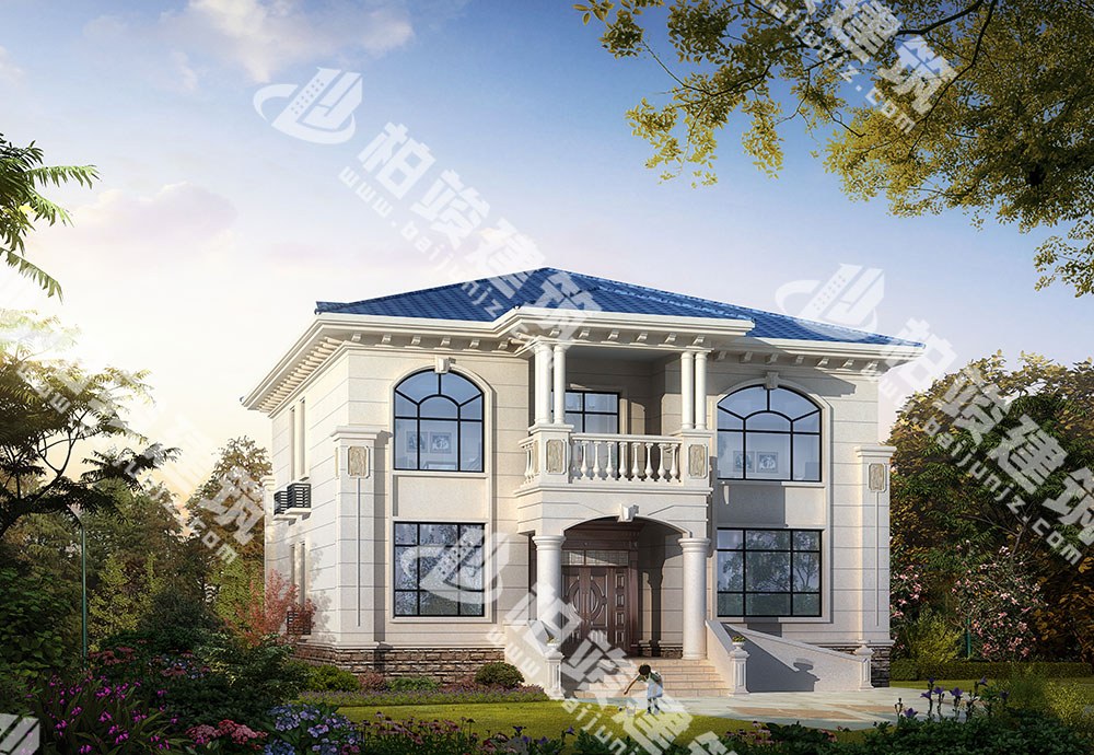 農(nóng)村自建房設(shè)計(jì)圖，二層簡(jiǎn)歐風(fēng)格，帶堂屋、神龕位、坡道，設(shè)計(jì)極富細(xì)節(jié)