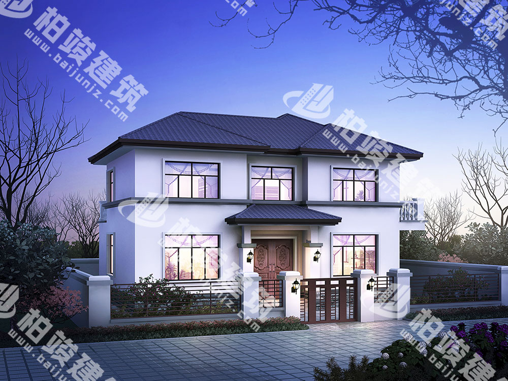 二層現(xiàn)代風(fēng)格自建房設(shè)計(jì)圖，框架結(jié)構(gòu)，大氣設(shè)計(jì)