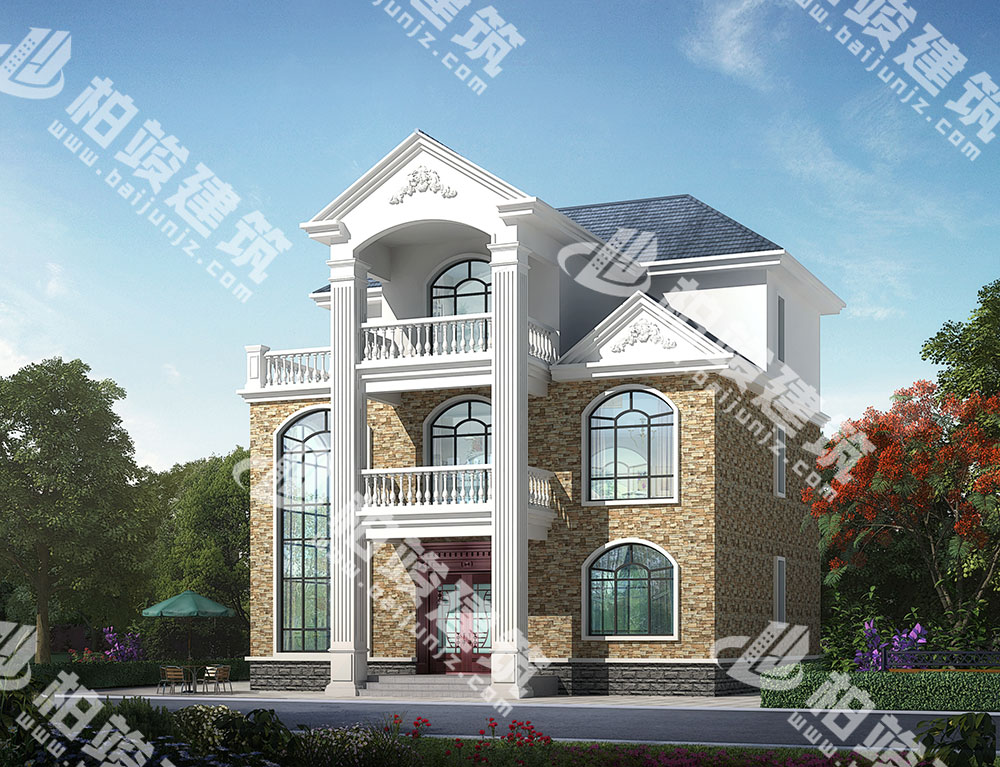 農(nóng)村三層別墅設(shè)計圖紙，英式優(yōu)雅外觀，內(nèi)部8室，配置齊全