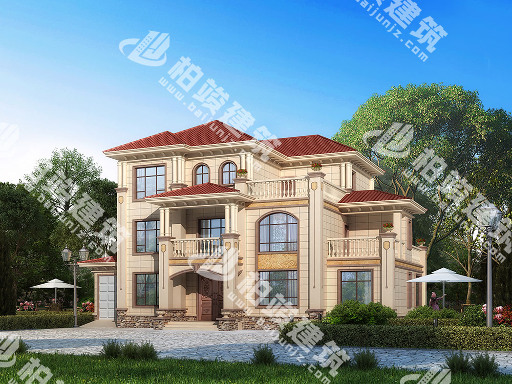 農(nóng)村三層簡歐風(fēng)格自建房設(shè)計圖，占地218㎡，外觀典雅溫馨，內(nèi)部配置很全