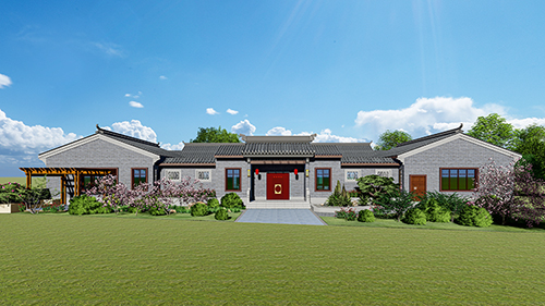 中式風(fēng)格四合院，定制別墅最適合你的別墅。