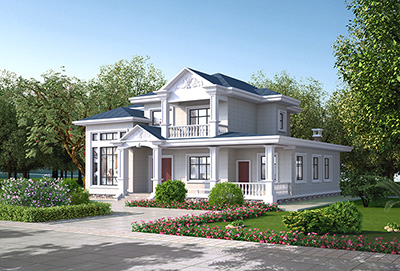 兩層別墅的設(shè)計圖紙，外形美觀，內(nèi)部功能齊全