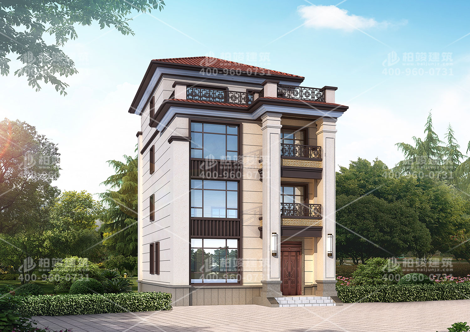 建筑設計效果圖，別墅平民價格。