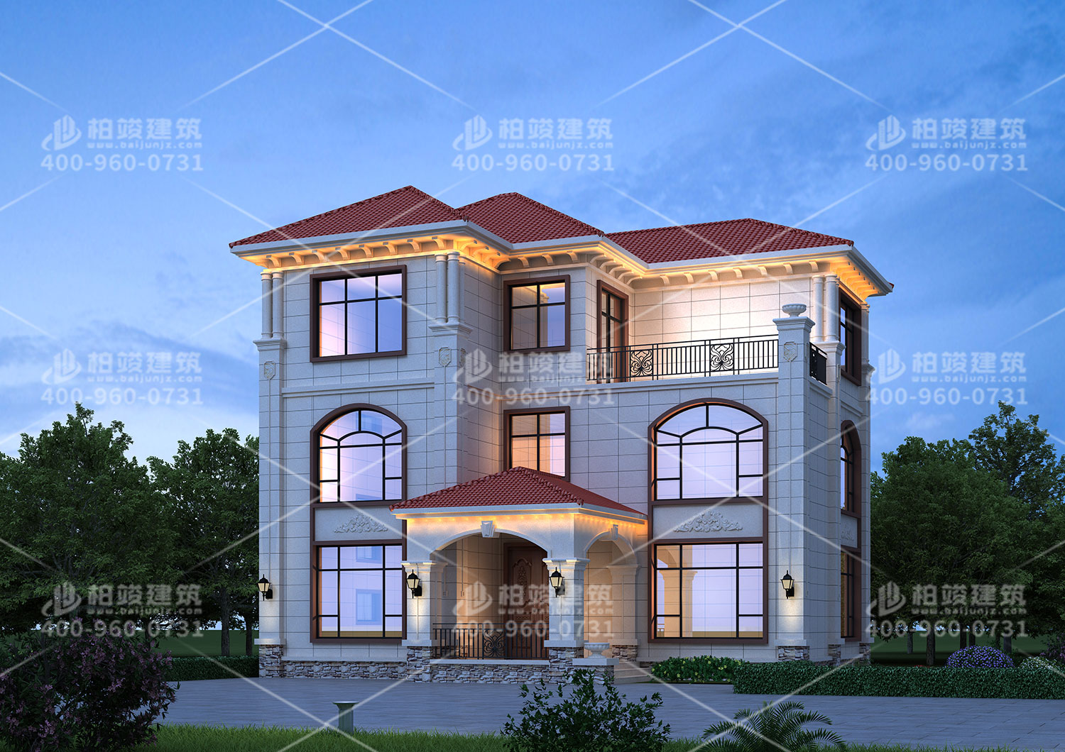 雙拼別墅設(shè)計(jì)圖，兩兄弟住的近感情更好。