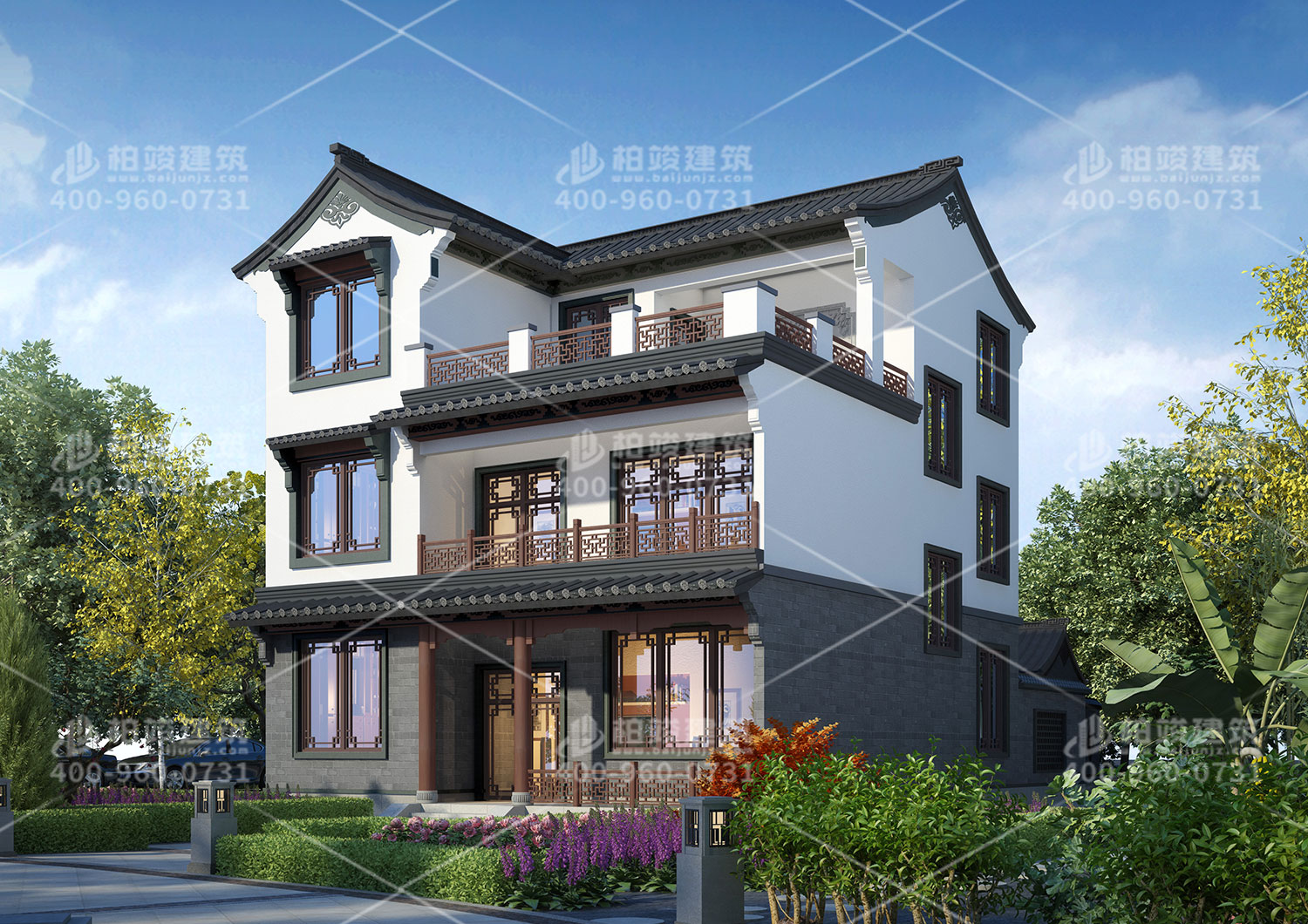 房屋設(shè)計(jì)圖，帶院子美觀大方。