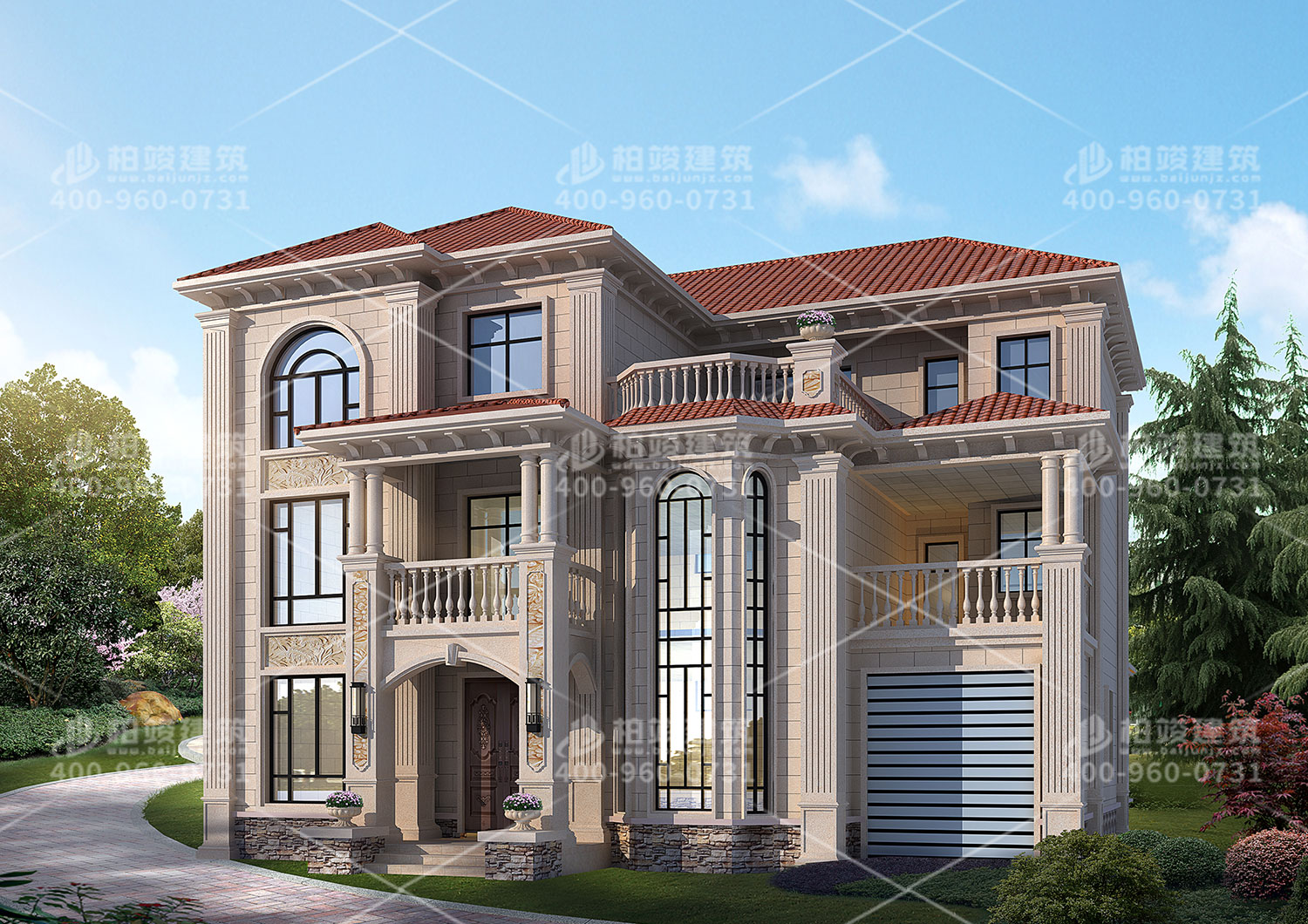 三層自建房效果圖，帶電梯更好的生活品質(zhì)。