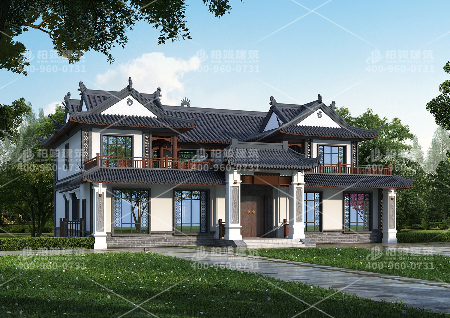 中式二層別墅設(shè)計(jì)，外觀漂亮還實(shí)用。