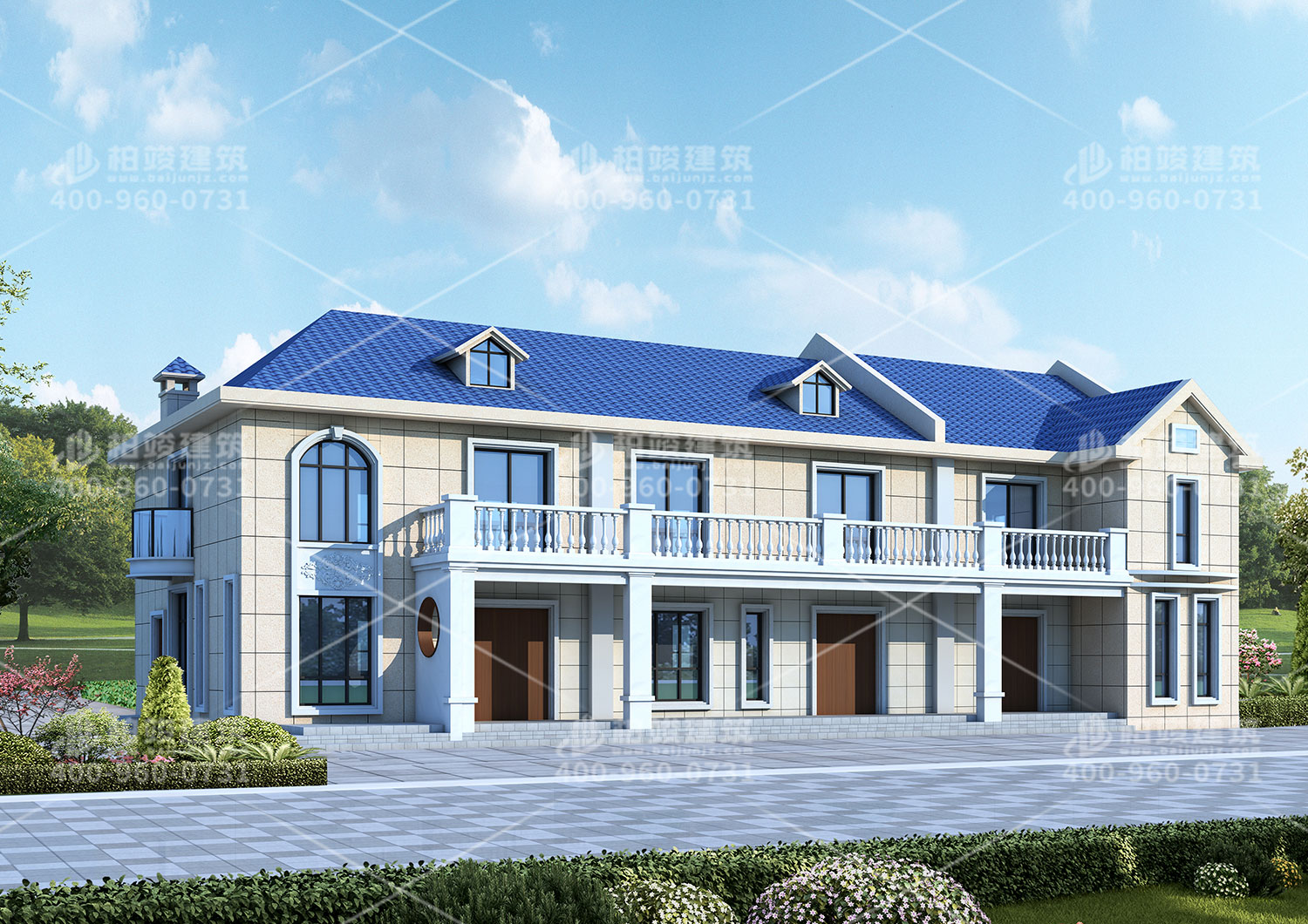 二層豪華歐式別墅效果圖，帶老虎窗通風(fēng)涼快爽翻了。