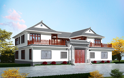 二層中式房屋設(shè)計(jì)，溫馨家園。