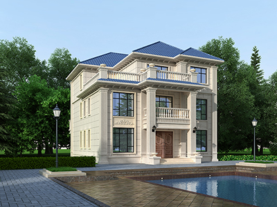 三層樓房設(shè)計圖，簡單大方的歐式風格。