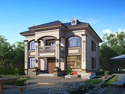 二層歐式風格房屋設(shè)計圖，帶商鋪。