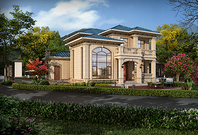 鄉(xiāng)村二層樓房設(shè)計(jì)圖，簡(jiǎn)歐風(fēng)格帶閣樓。