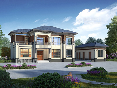 二層房屋設(shè)計圖，歐式風(fēng)格設(shè)計。