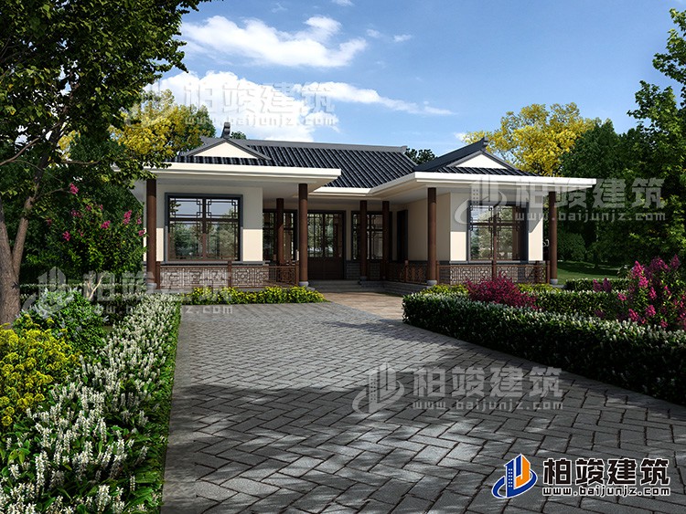 一層中式別墅，帶地下室酒窖。