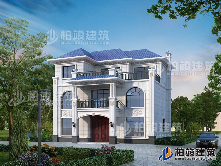 三層歐式豪華別墅設(shè)計(jì)方案圖，造價(jià)34萬。