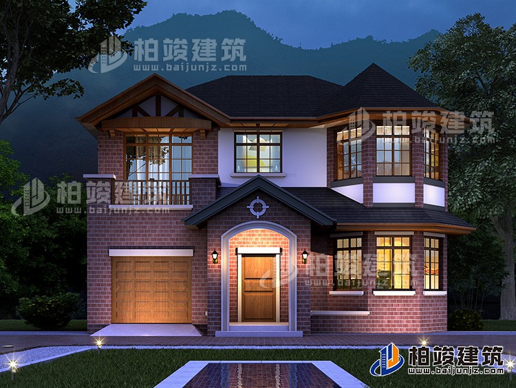 造價20萬二層經(jīng)典歐式別墅設(shè)計圖紙BZ242-簡歐風格