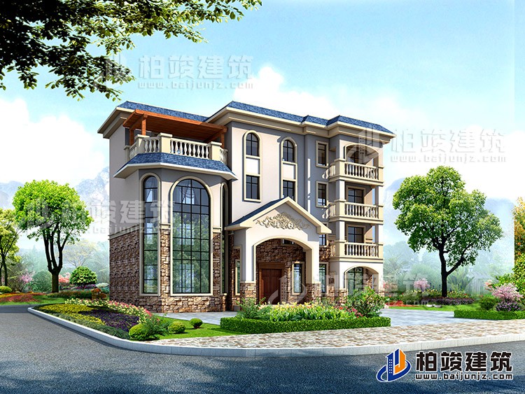 豪華歐式四層大型別墅設(shè)計圖紙，高端大氣上檔次！BZ402-簡歐風(fēng)格