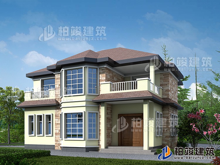 二層房屋設計小戶型設計圖紙及效果圖BZ234-簡歐風格