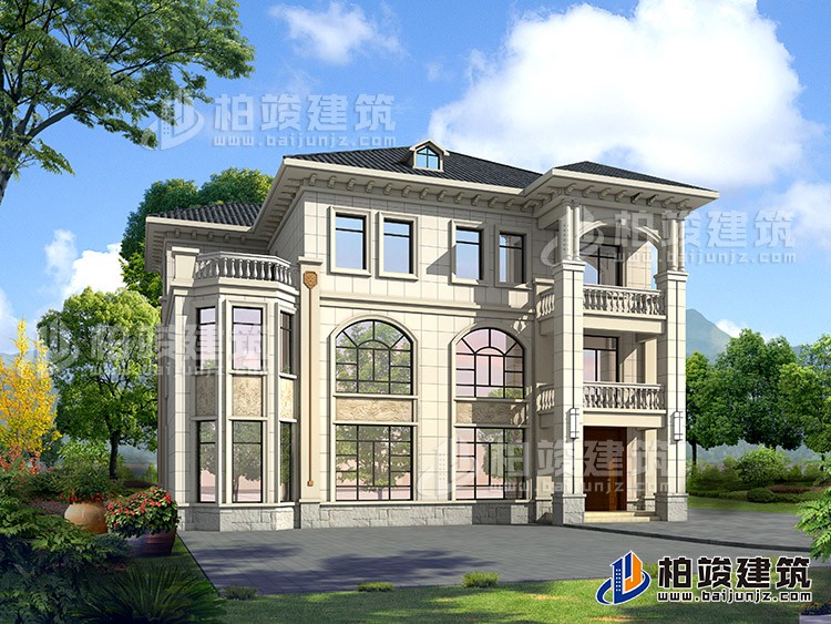 2019新農(nóng)村歐式別墅設(shè)計(jì)圖，三層自建房大氣漂亮別墅BZ368-簡(jiǎn)歐風(fēng)格