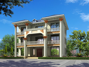 新農(nóng)村私人三層別墅建筑設(shè)計(jì)施工圖，全套別墅設(shè)計(jì)圖紙