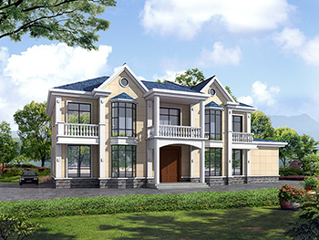 農(nóng)村30萬別墅款式二層自建房設(shè)計圖，外觀簡約大氣