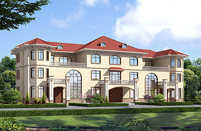 新款農(nóng)村三拼三戶別墅設(shè)計(jì)圖及效果圖三層戶型，外觀靚麗新穎