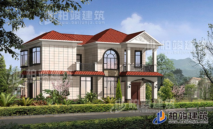 鄉(xiāng)村小戶型二層別墅設(shè)計圖紙 造價20萬BZ2502-簡歐風(fēng)格