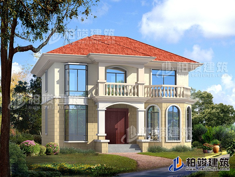 農村二層小洋樓設計圖，帶外觀效果圖，外觀新穎，漂亮BZ2503-簡歐風格