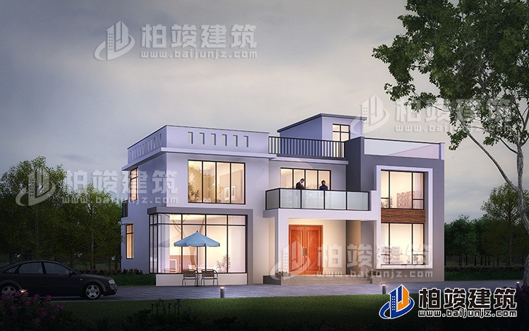 農(nóng)村自建房鄉(xiāng)村超現(xiàn)代平屋頂二層別墅圖設(shè)計方案BZ2510-現(xiàn)代風(fēng)格