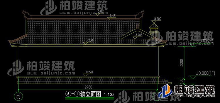 農(nóng)村一層三合院設(shè)計(jì)圖和效果圖BZ171-新中式風(fēng)格