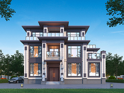 三層新中式別墅設(shè)計(jì)圖紙BZ3740-新中式風(fēng)格